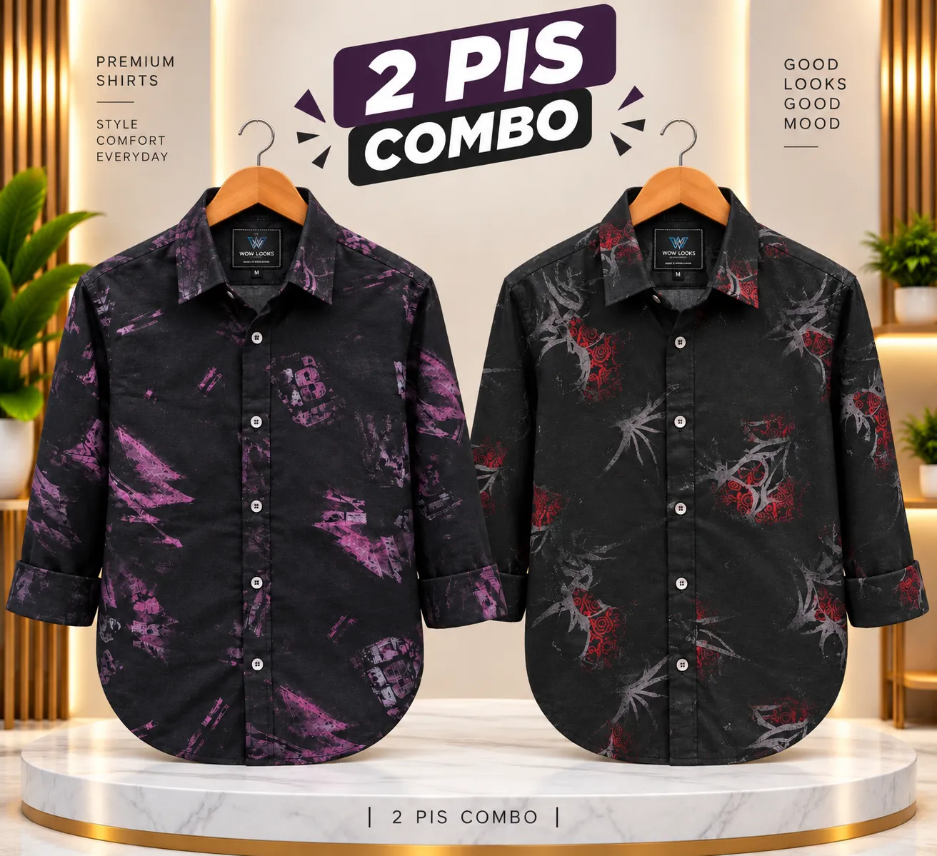 Premium Cotton Print Shirt-2 Ps Combo